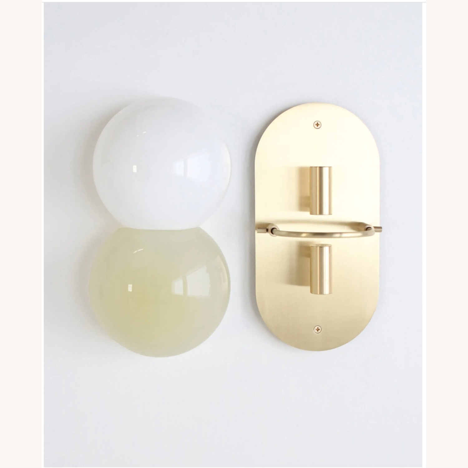 Dual Glass Wall Sconce (White/Beige)  - image-2