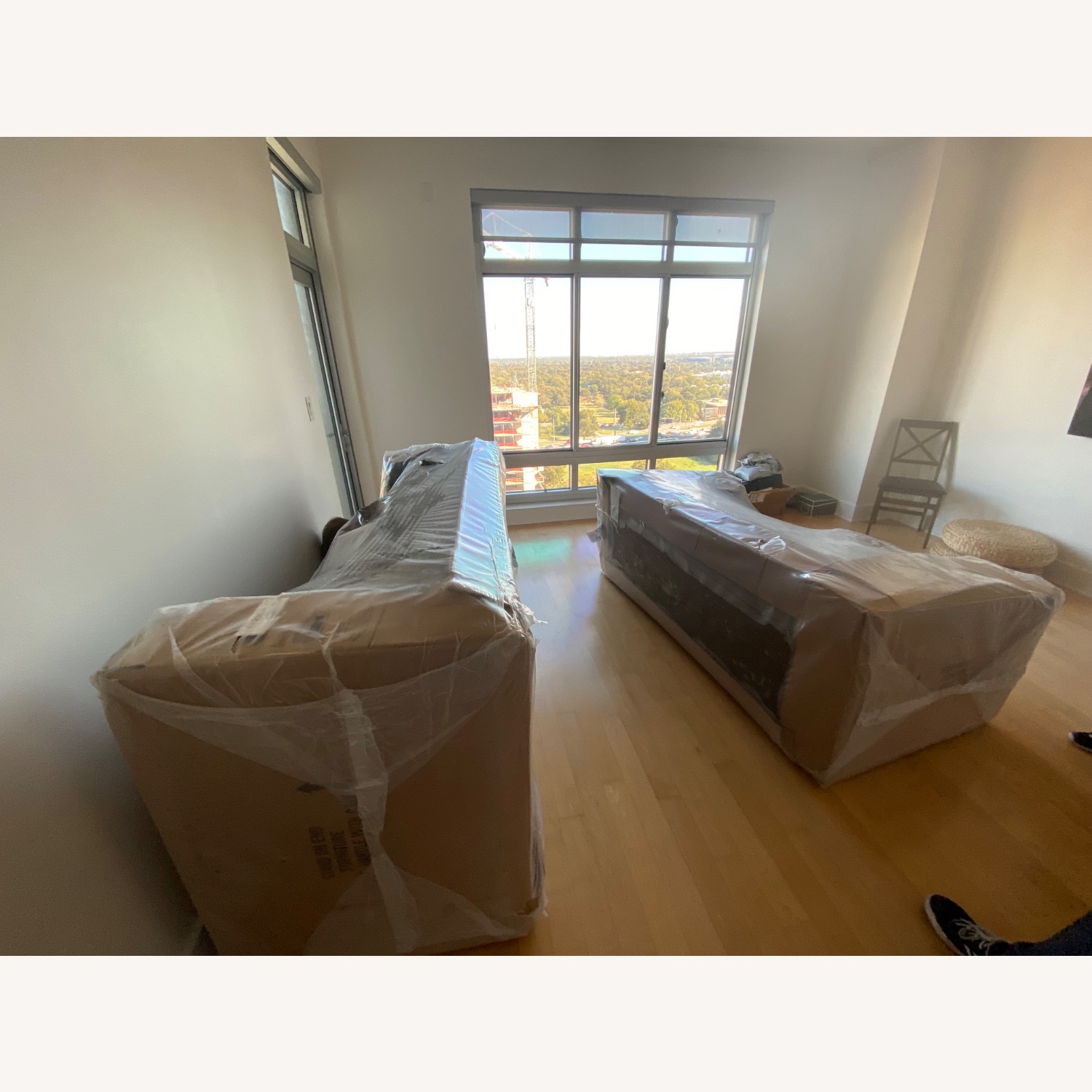 West Elm Light Gray Velvet 2 Piece Sectional - image-10