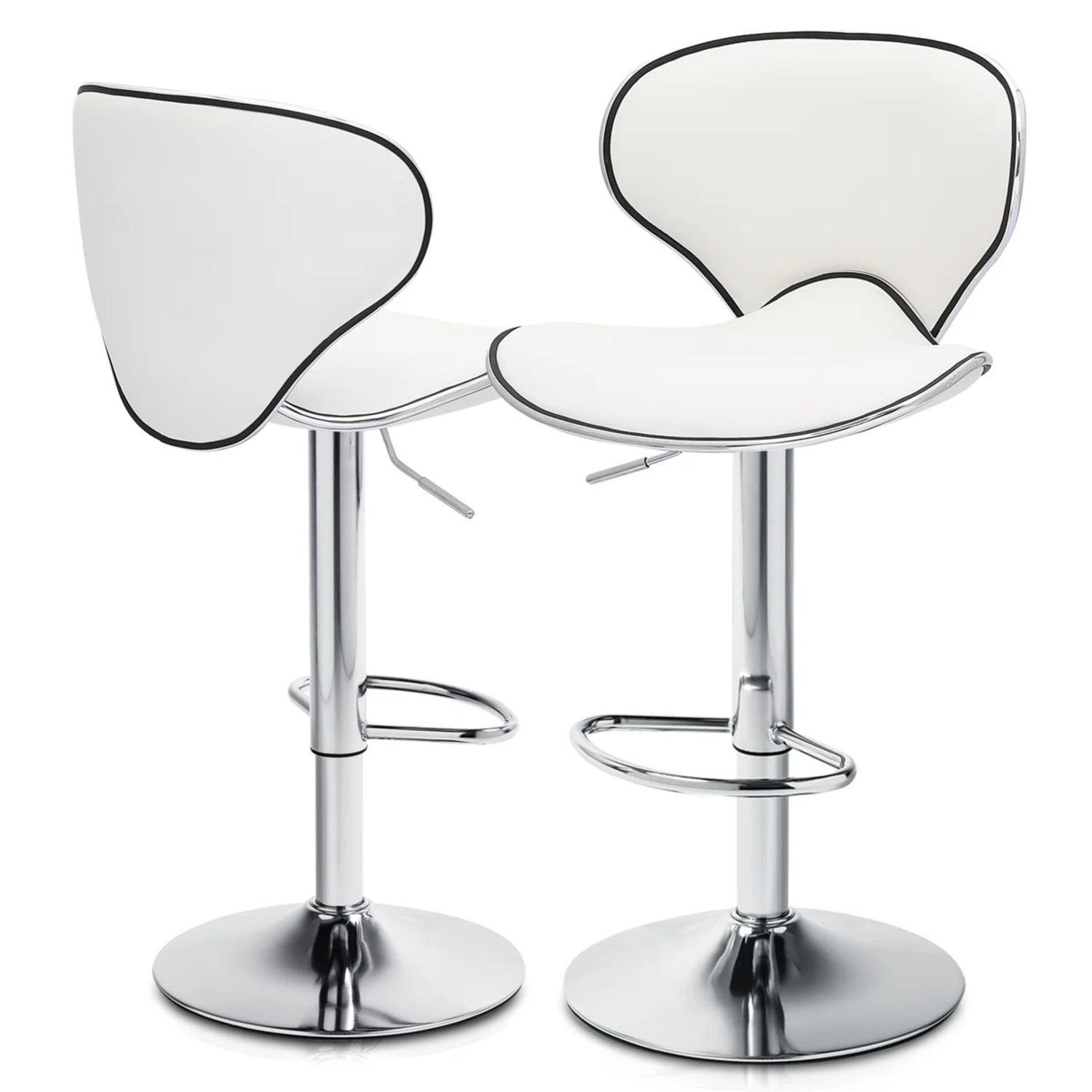 Wayfair Wade Logan White Faux Leather Stools - image-5