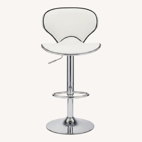 Used Wayfair Wade Logan White Faux Leather Stools for sale on AptDeco
