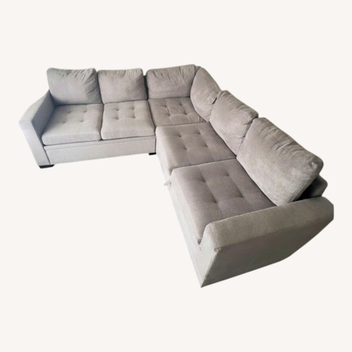 Used Warm Grey 3 Seat Sectional Sofa for sale on AptDeco