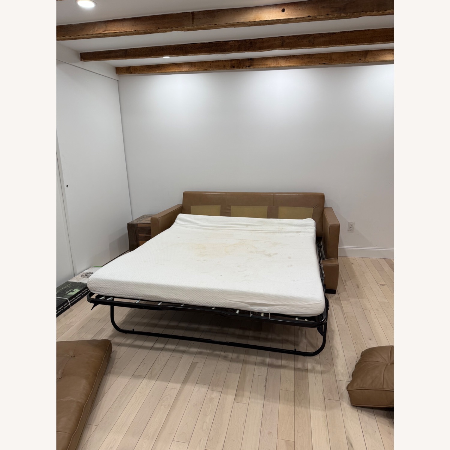 Clad Home Rodney Brown Leather Sleeper Sofa - image-3