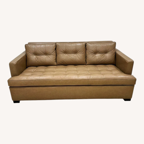 Used Clad Home Rodney Brown Leather Sleeper Sofa for sale on AptDeco