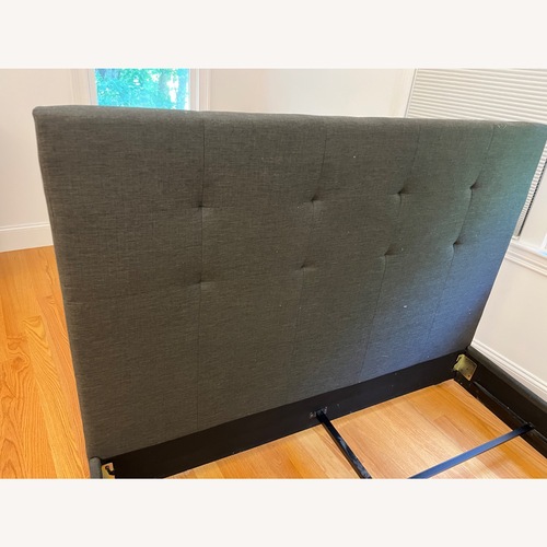 Used Homelegance Furniture Dark Gray Fabric Queen Bed for sale on AptDeco