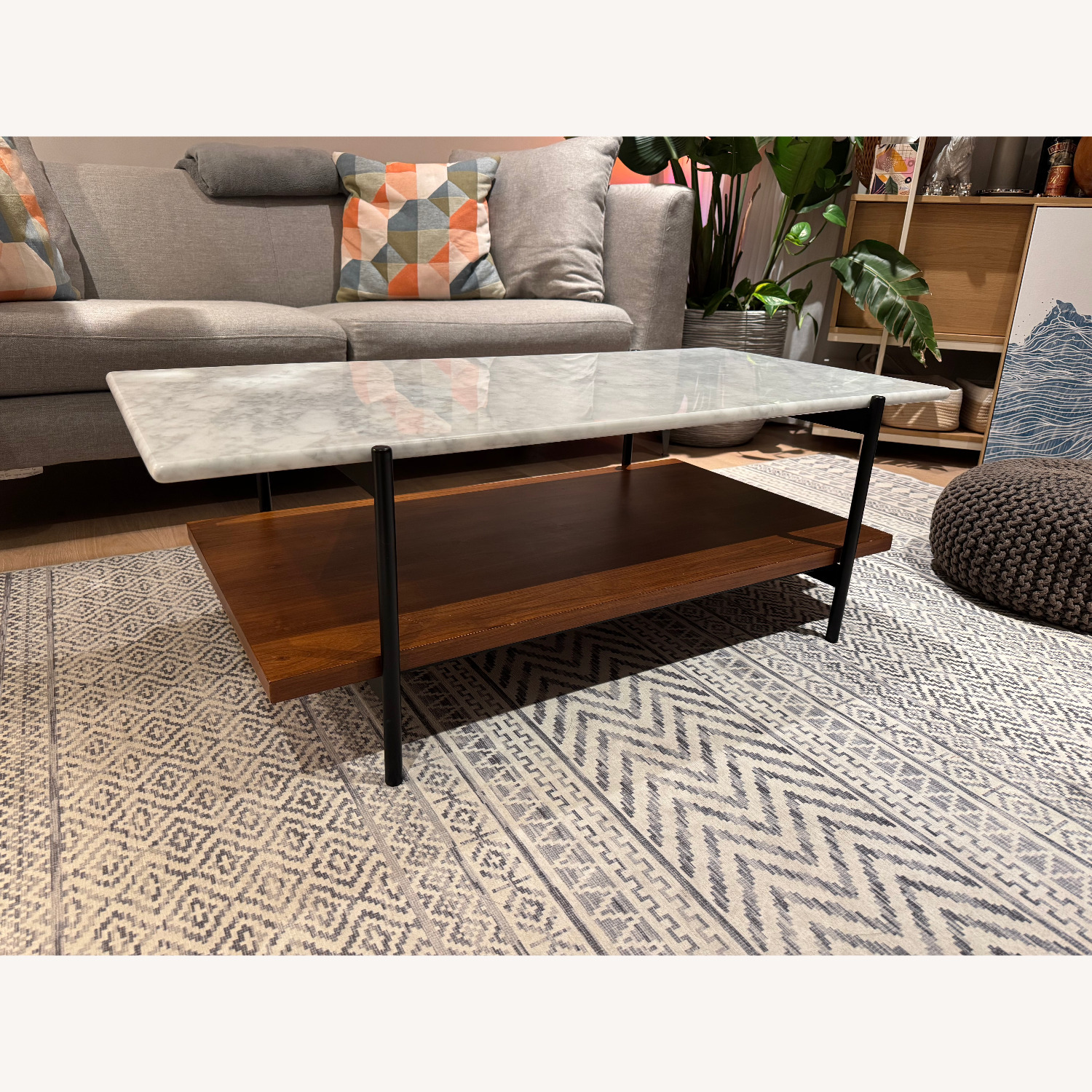 Article Agotu Marble/Walnut Coffee Table - image-3