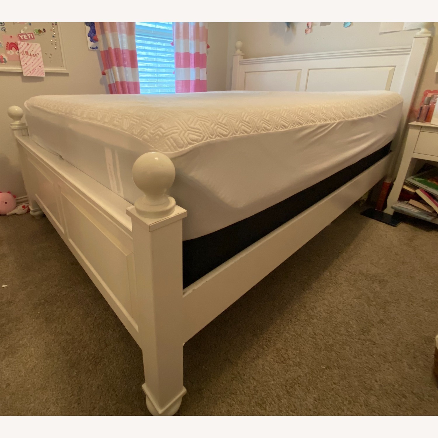 Solid Wood Panel Queen Bed - image-1