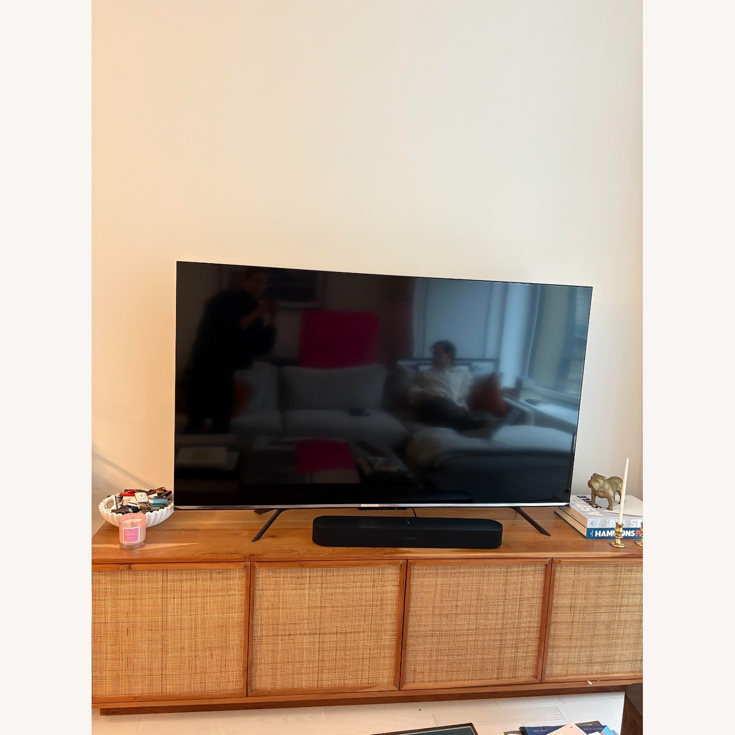 West Elm Callahan Solid Wood Rattan Media Console (80") - image-7