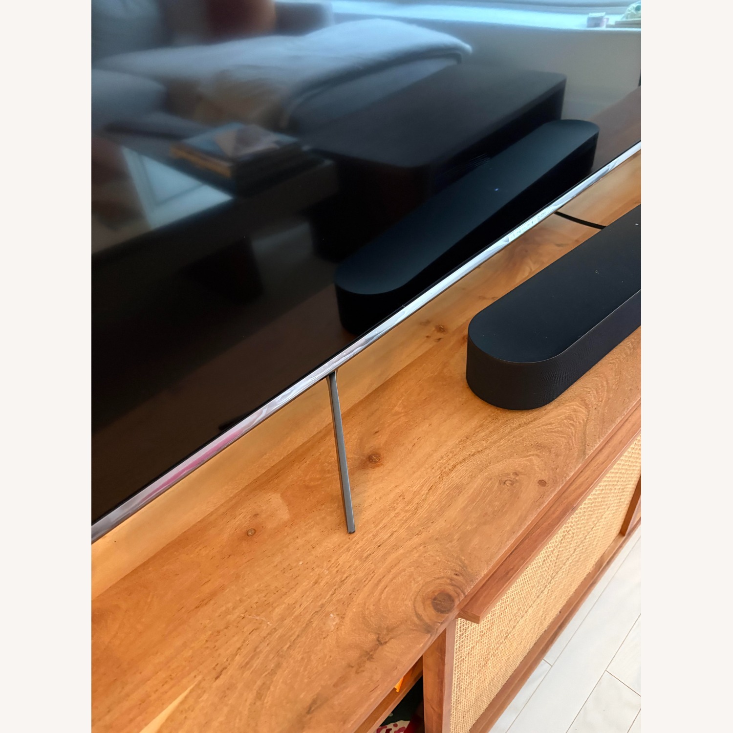 West Elm Callahan Solid Wood Rattan Media Console (80") - image-6