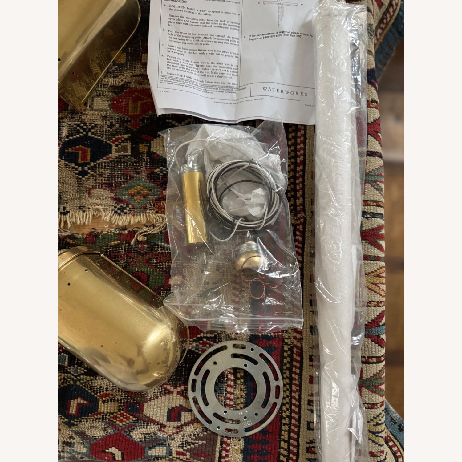 Waterworks RW Atlas Pendant in Unlacquered Brass - image-3