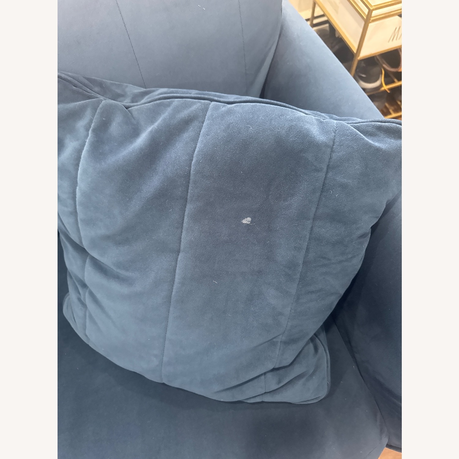 Ashley Furniture Blue Velvet Loveseat - image-4