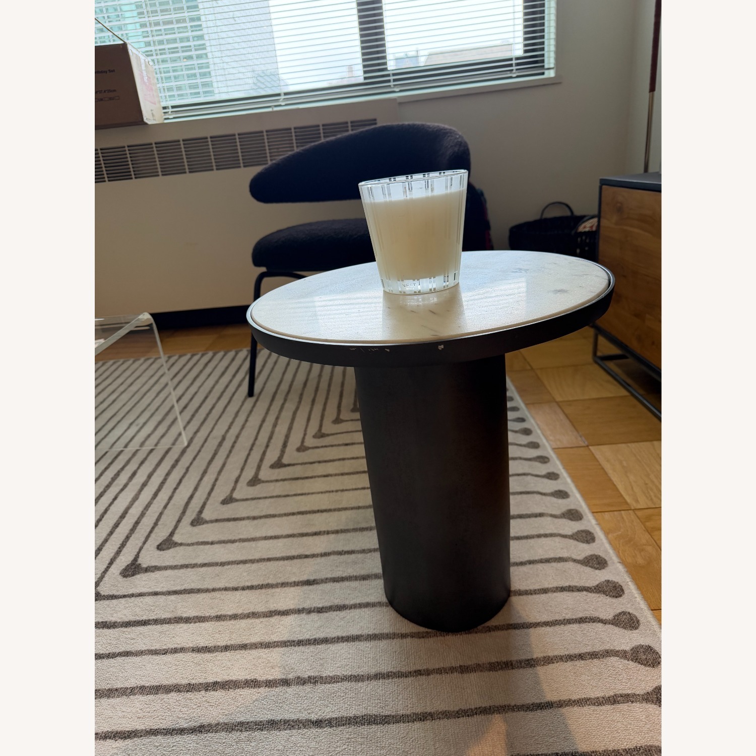 CB2 Discuss Natural Round Marble Side Table - image-3