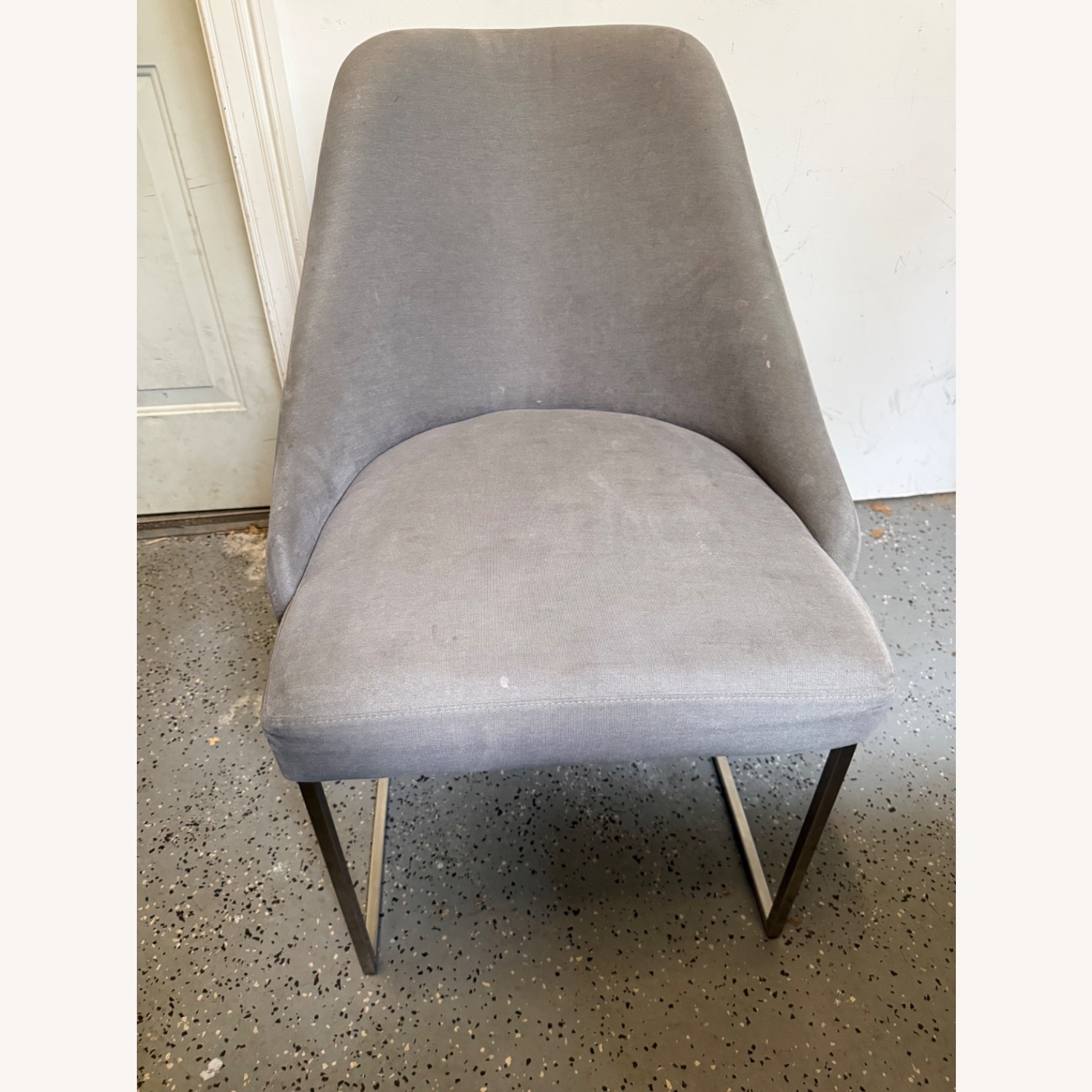 6 Parissa High End Gray Performance Fabric Dining Chairs - image-1