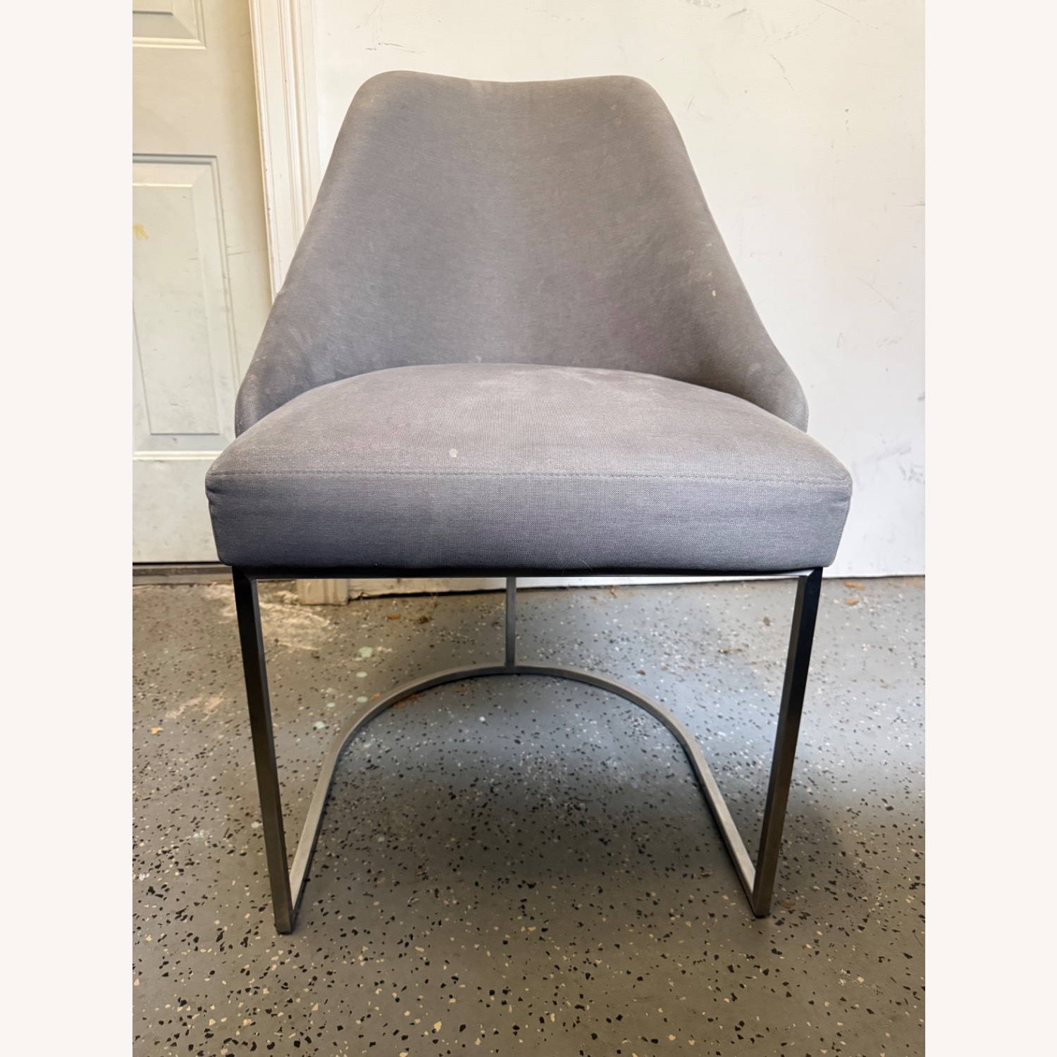 6 Parissa High End Gray Performance Fabric Dining Chairs - image-2