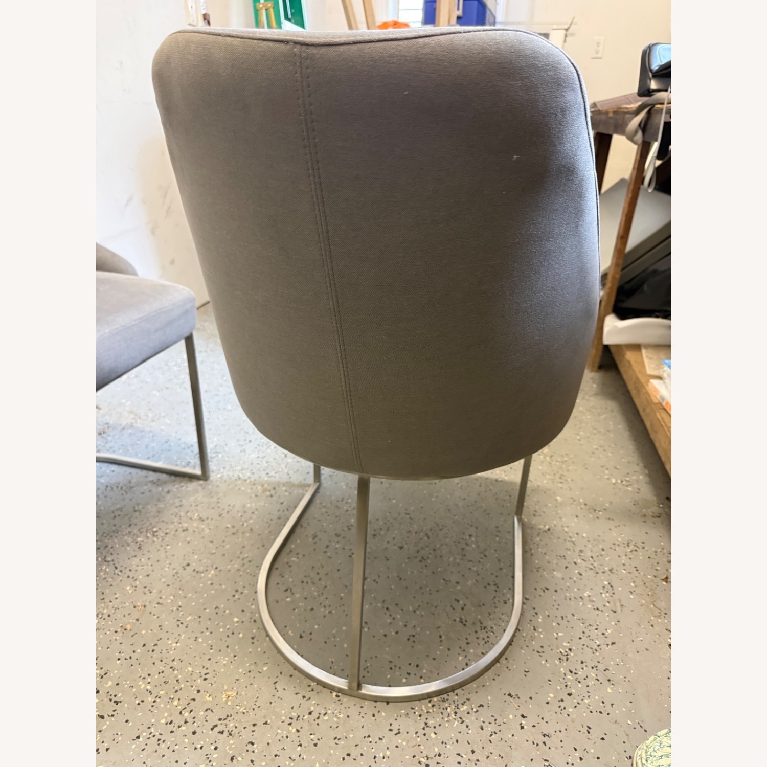 6 Parissa High End Gray Performance Fabric Dining Chairs - image-3