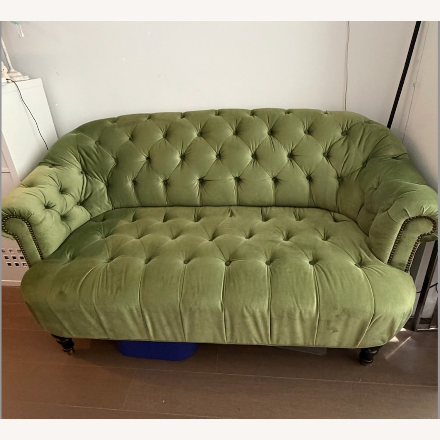 MacKenzie-Childs Green Velvet 2 Seater Sofa - image-1