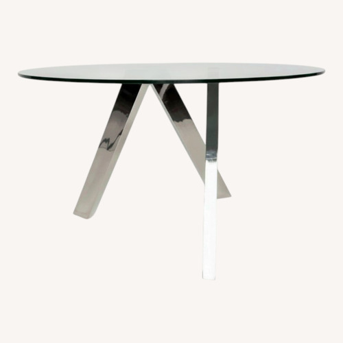 Used Modani Transparent Glass Dining Table for sale on AptDeco