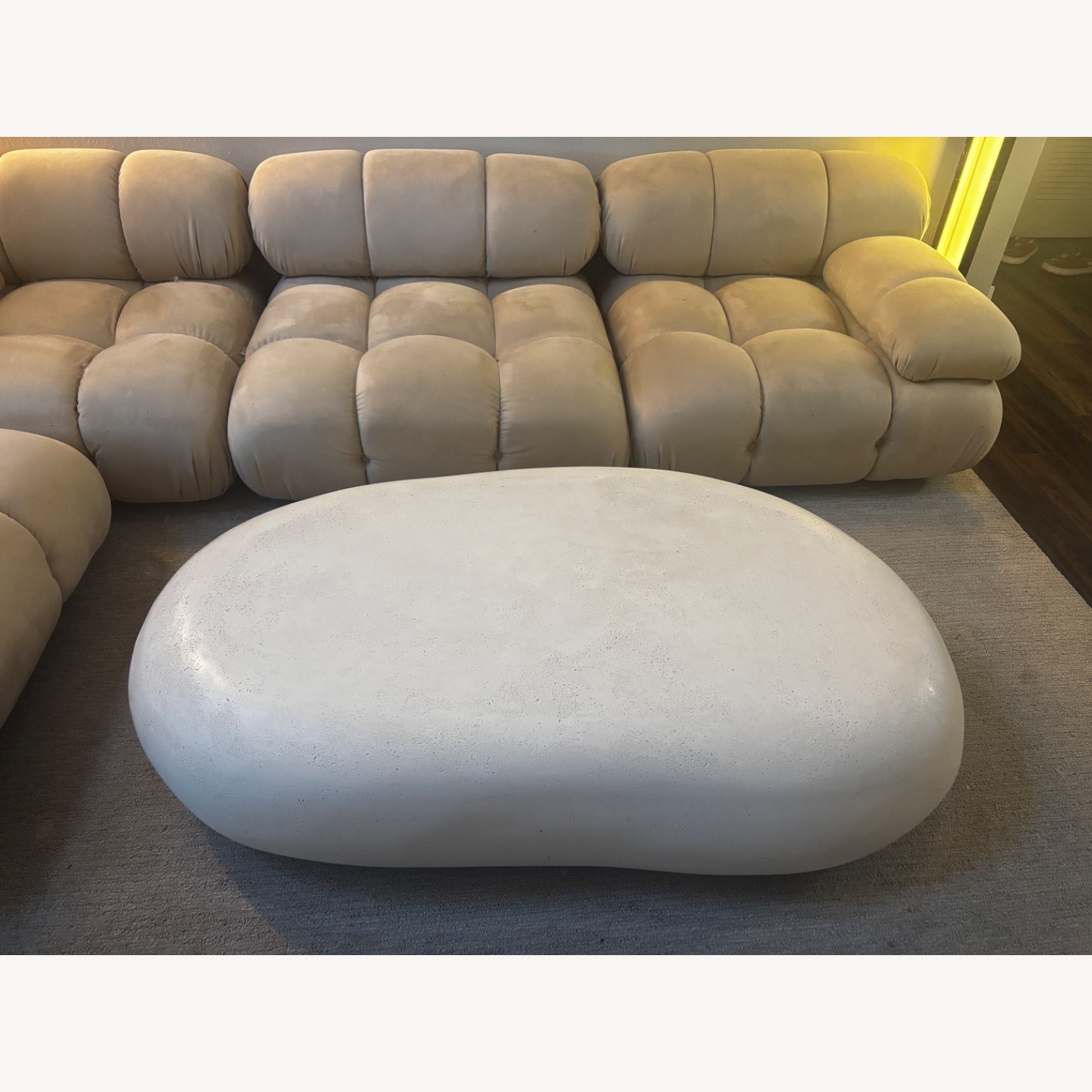 CB2 Pebble White Concrete 59" Coffee Table by Leanne Ford - image-2