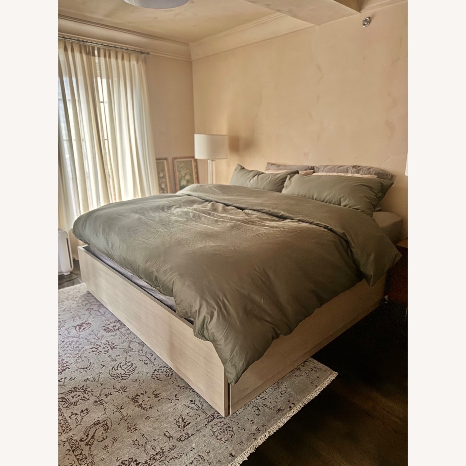 Crate & Barrel Batten Oak Storage Bed  - image-2