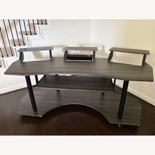 Used Black Oak 4-Shelf Music Recording Studio Desk for sale on AptDeco