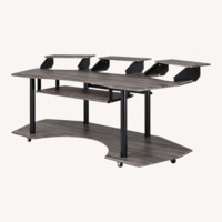 Black Oak 4-Shelf Music Recording Studio Desk