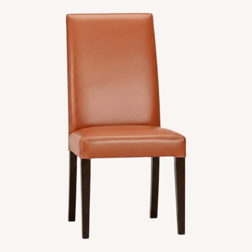 Used Pottery Barn Orange Leather Dining Chairs for sale on AptDeco