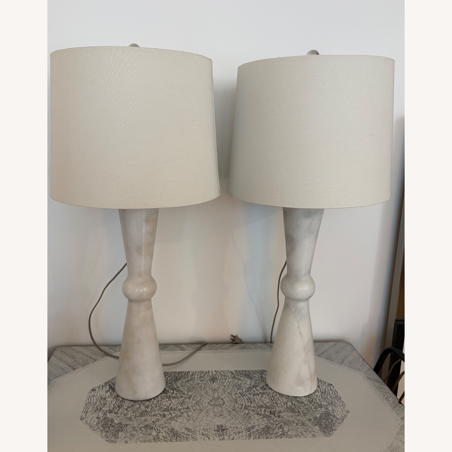 Safavieh White Marble Table Lamps - image-3