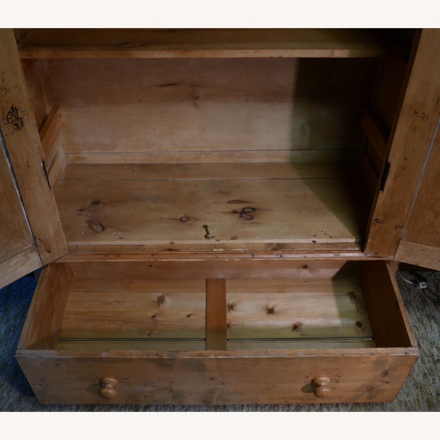 Vintage/Antique Natural Wood Armoire - image-4