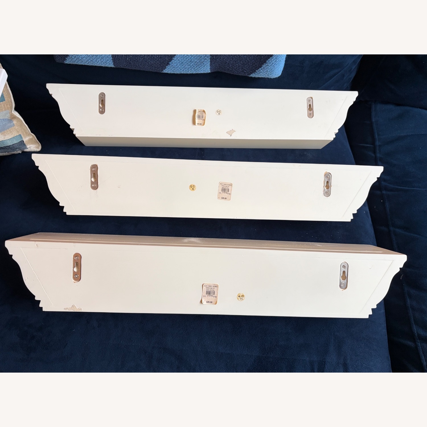 Pottery Barn White Wood Wall Shelf - image-2