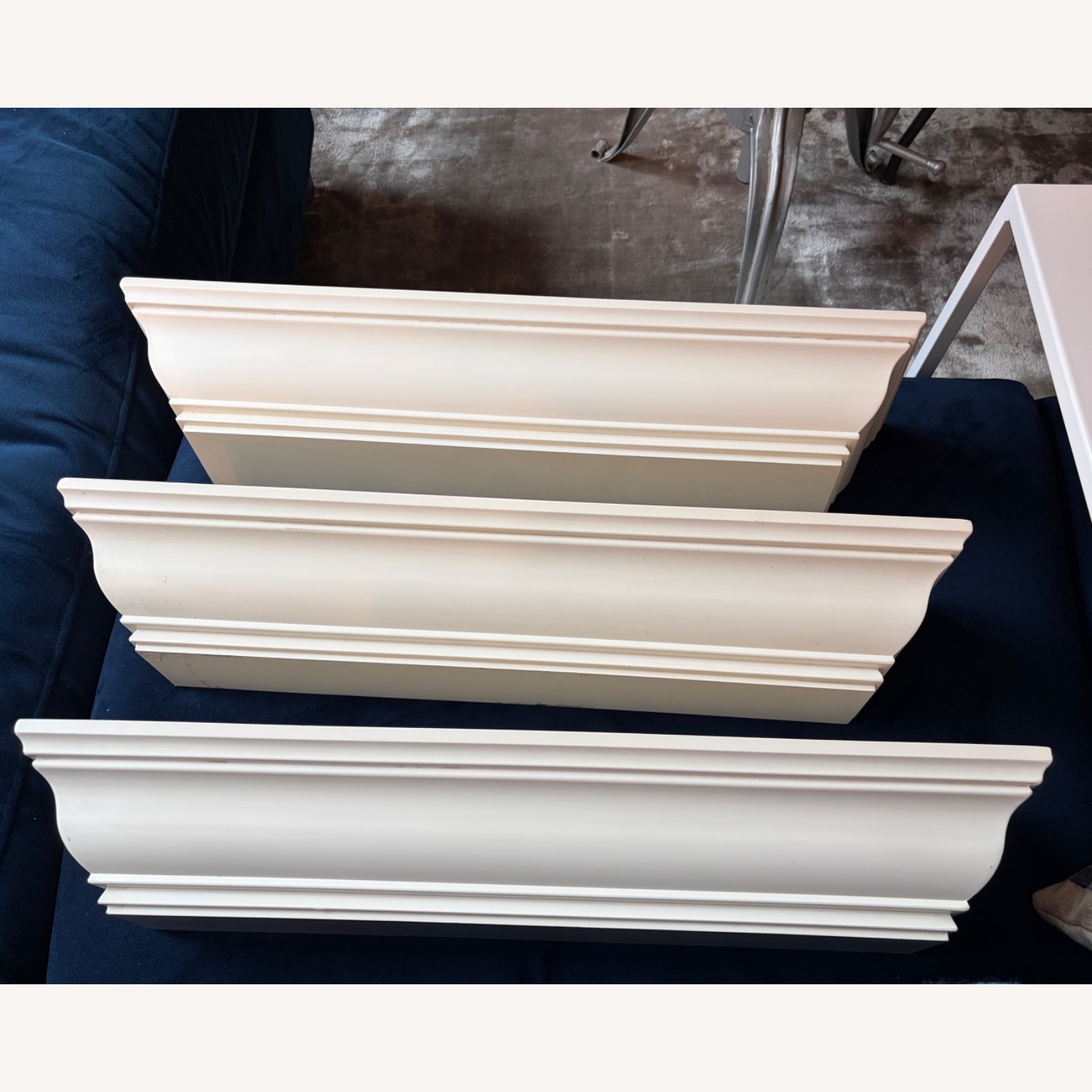 Pottery Barn White Wood Wall Shelf - image-3