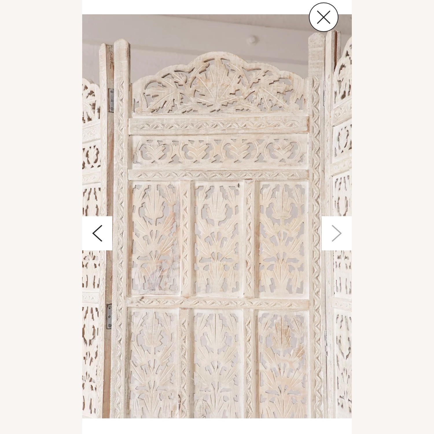 Urban Outfitters Amber Carved Wood Room Divider Screen - image-2