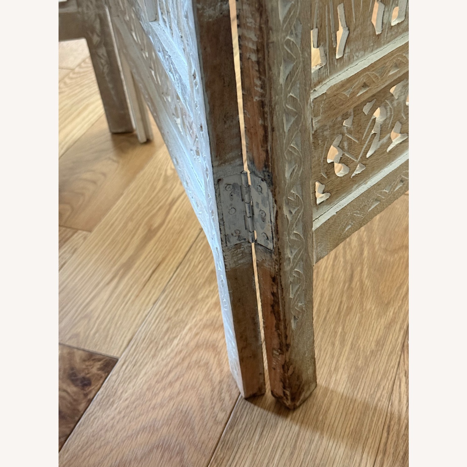 Urban Outfitters Amber Carved Wood Room Divider Screen - image-8