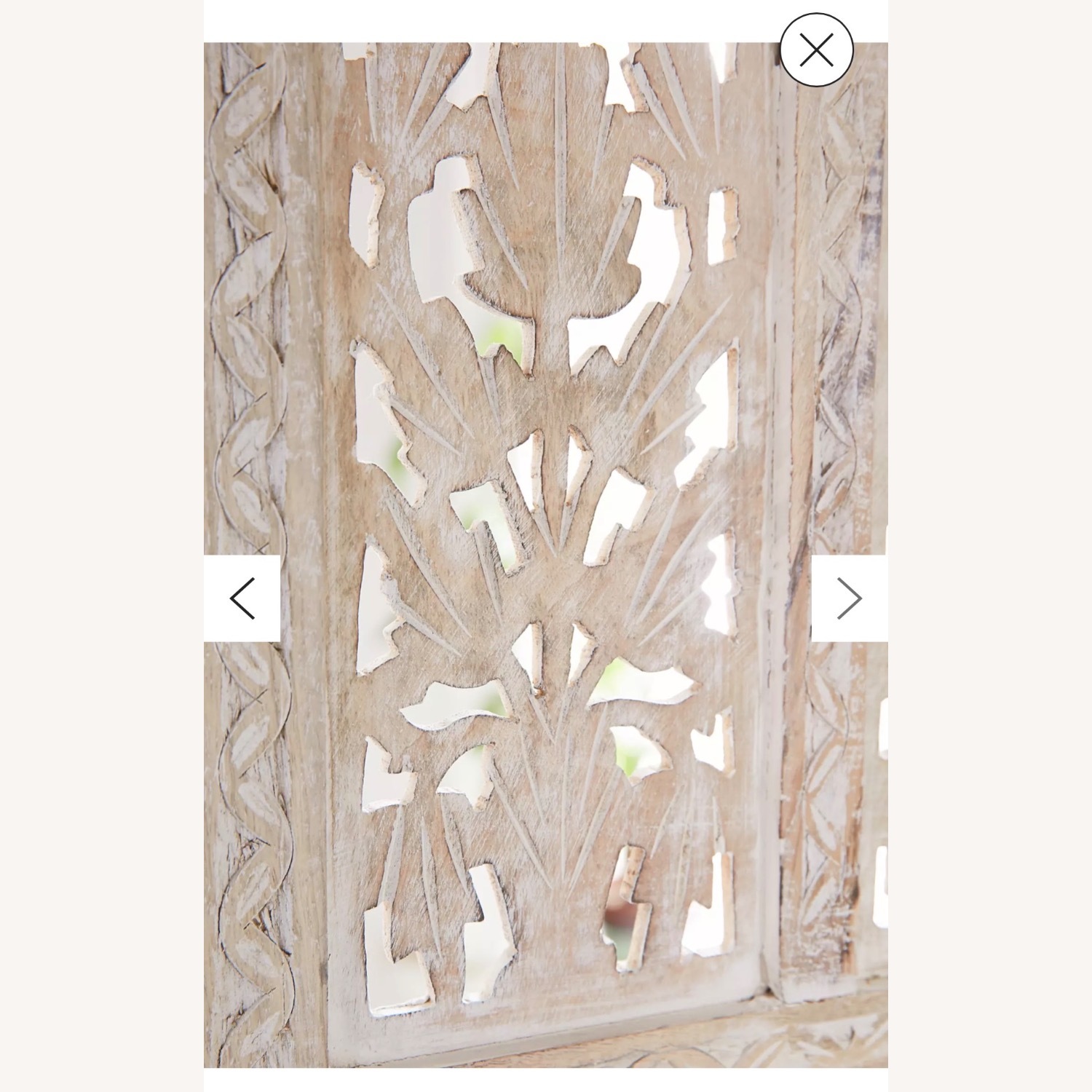 Urban Outfitters Amber Carved Wood Room Divider Screen - image-4