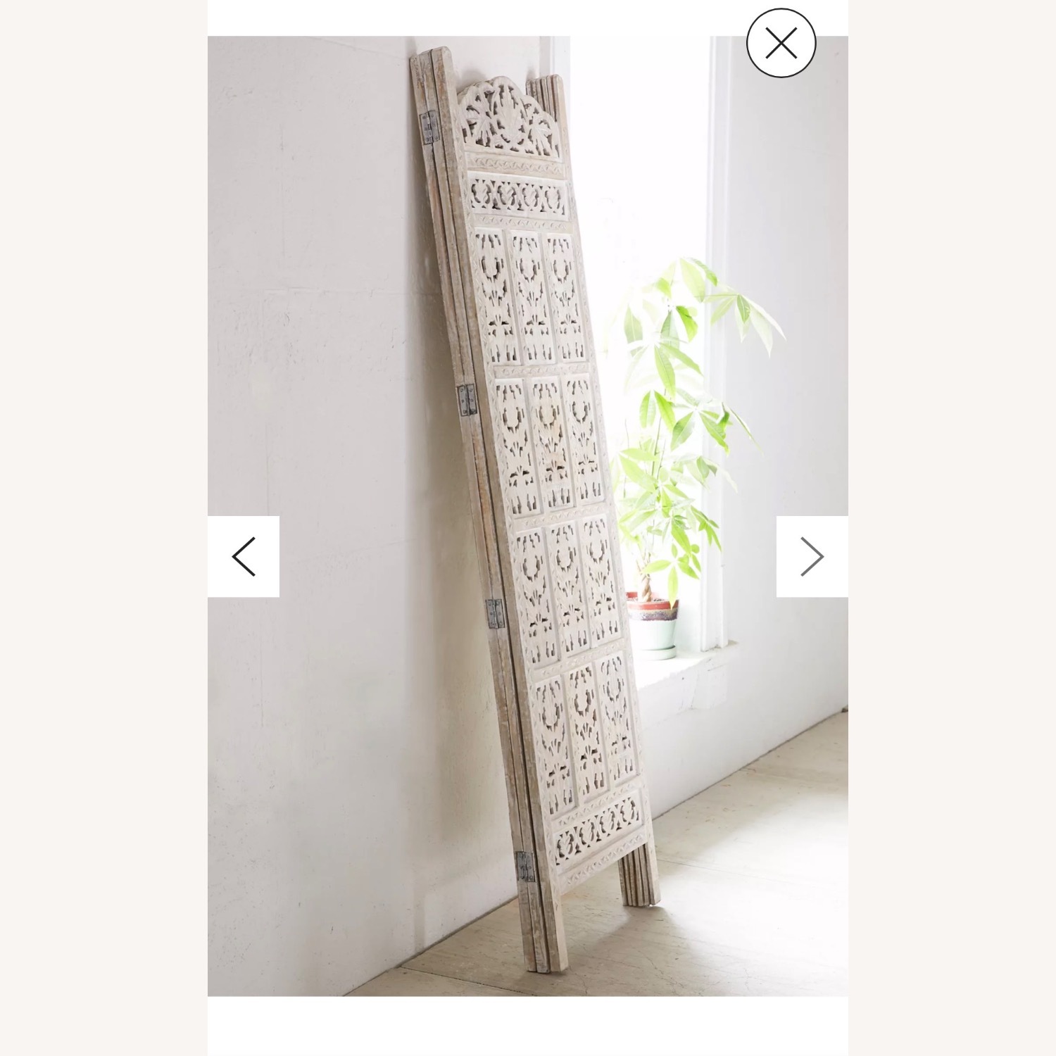 Urban Outfitters Amber Carved Wood Room Divider Screen - image-5