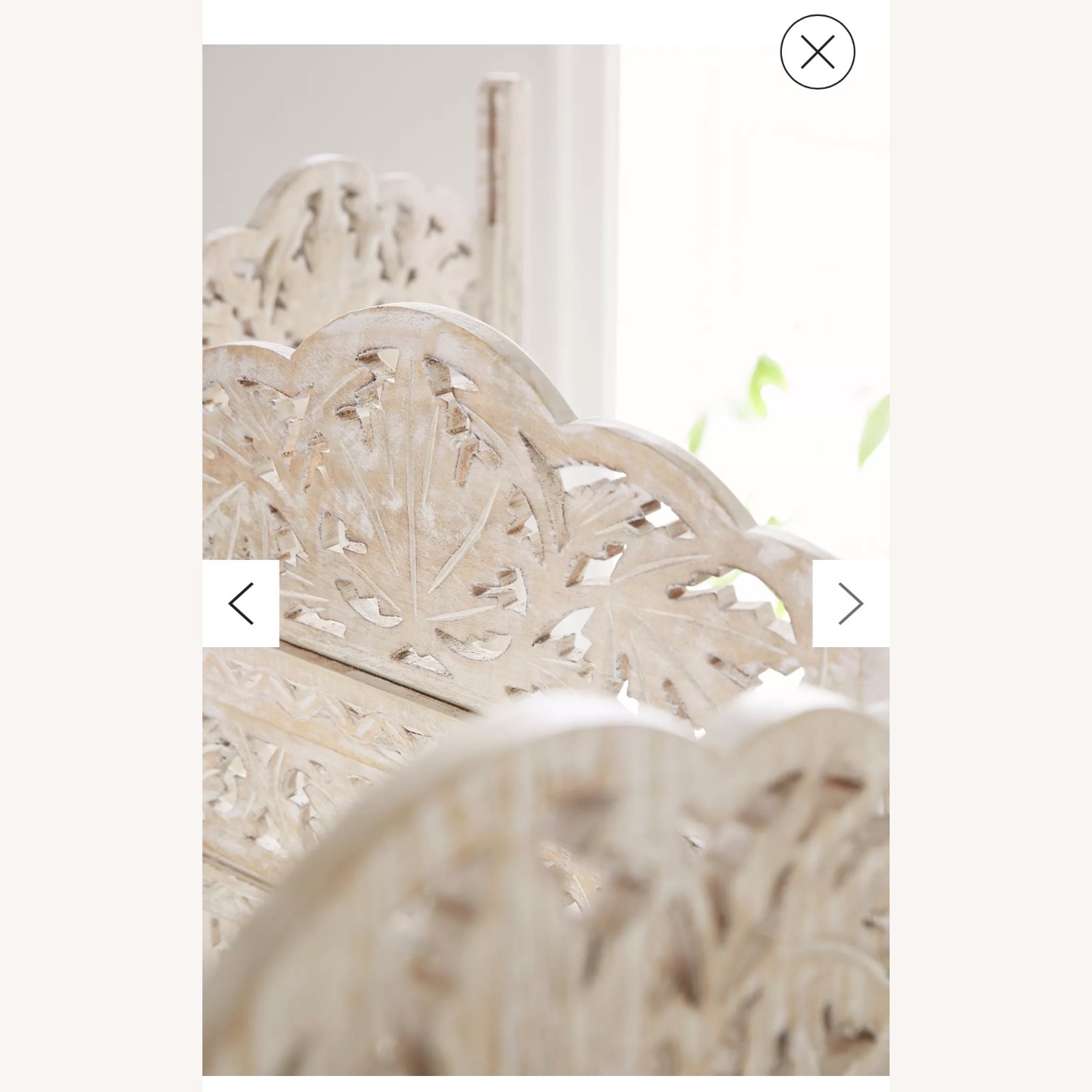 Urban Outfitters Amber Carved Wood Room Divider Screen - image-3