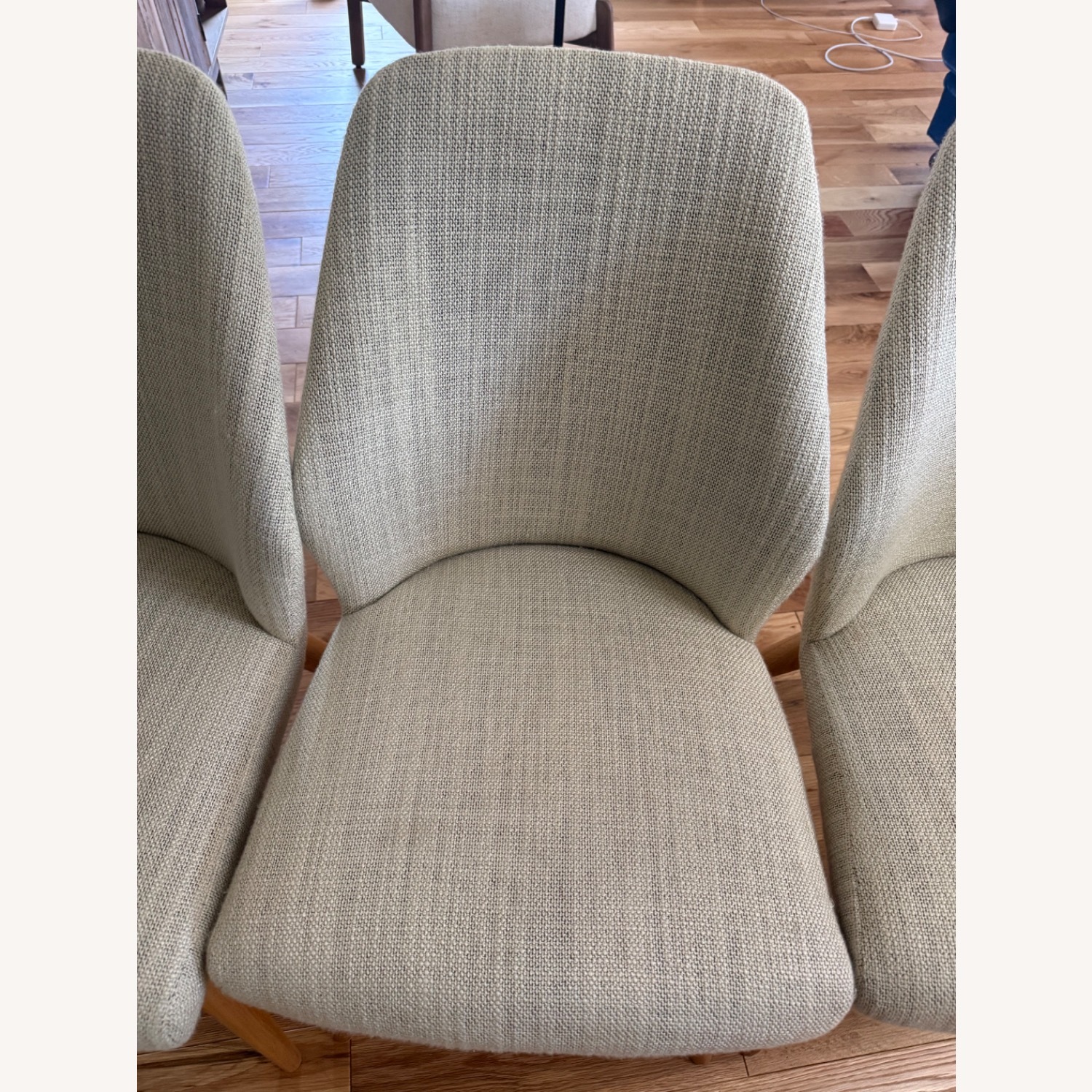 West Elm Natural Fabric Dining Chairs - image-5