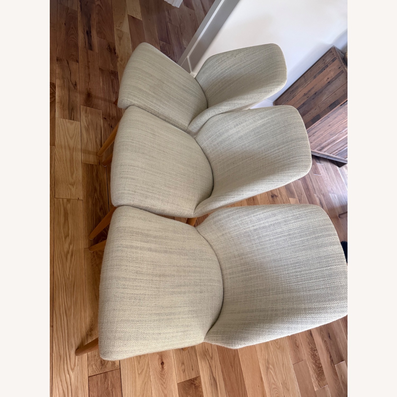 West Elm Natural Fabric Dining Chairs - image-3