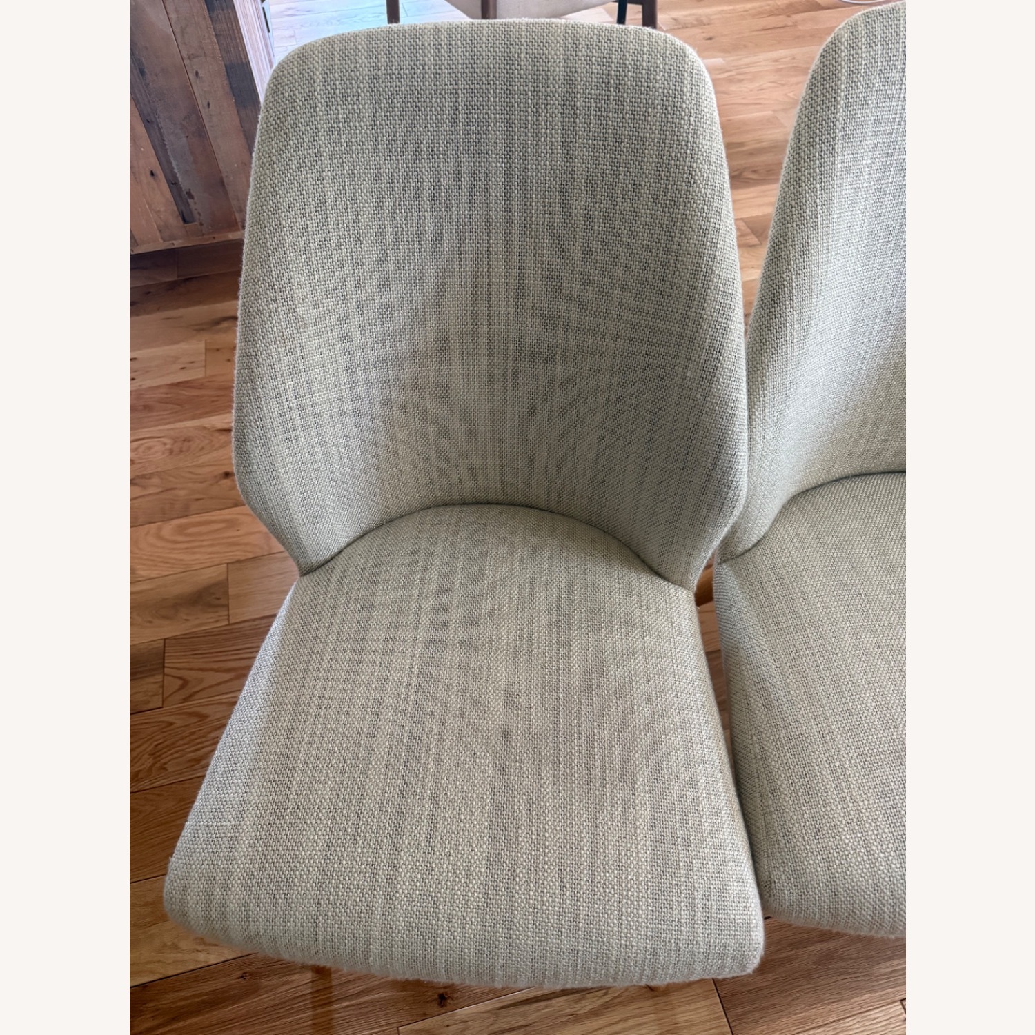 West Elm Natural Fabric Dining Chairs - image-6