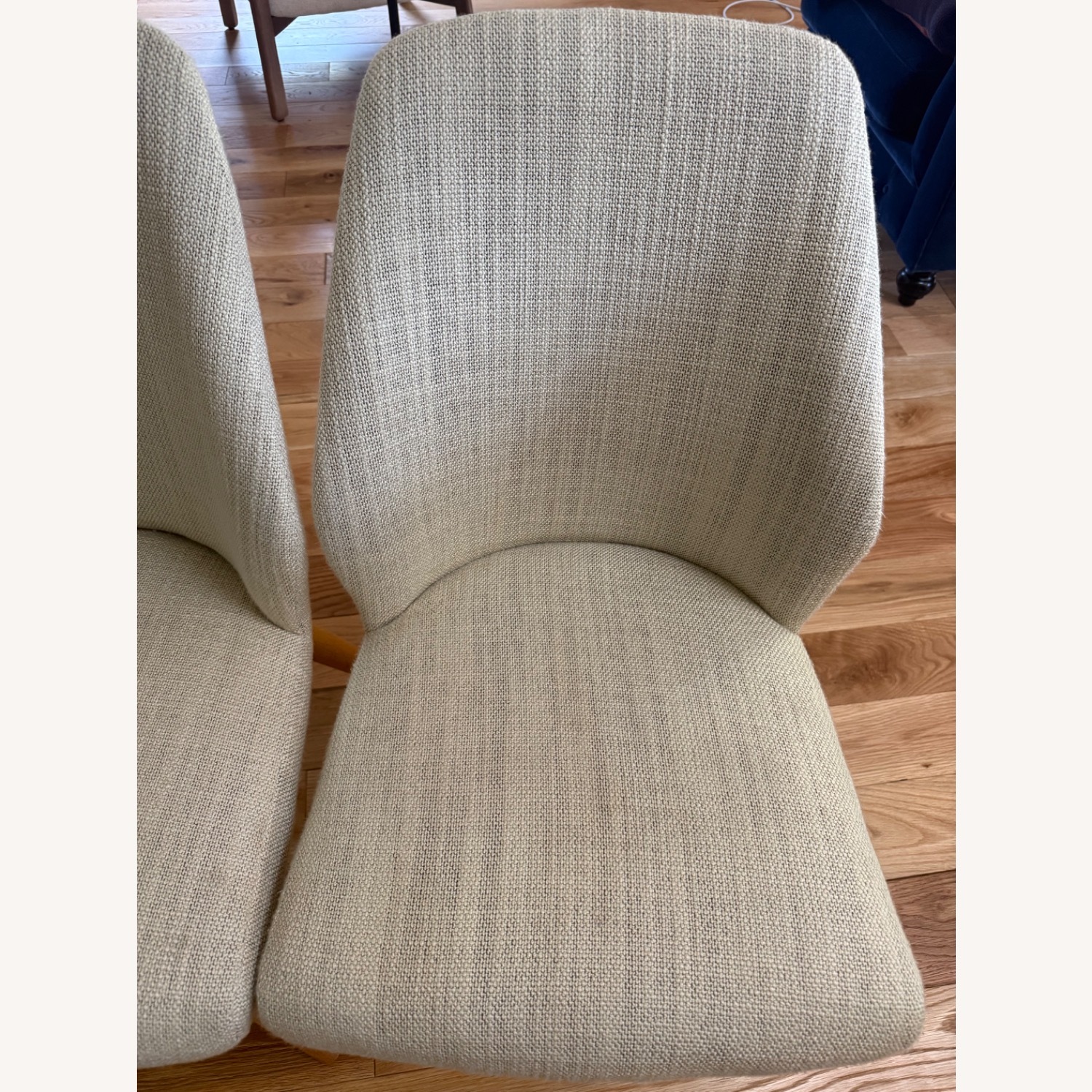 West Elm Natural Fabric Dining Chairs - image-4