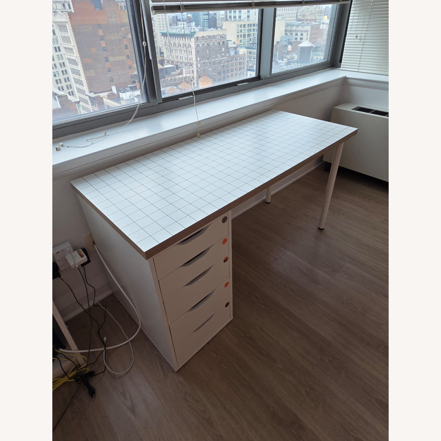 IKEA Lagkapten / Alex White Wood Desk - image-2