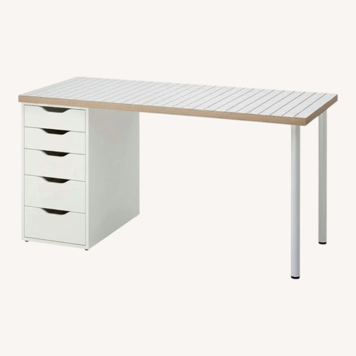 Used IKEA Lagkapten / Alex White Wood Desk for sale on AptDeco