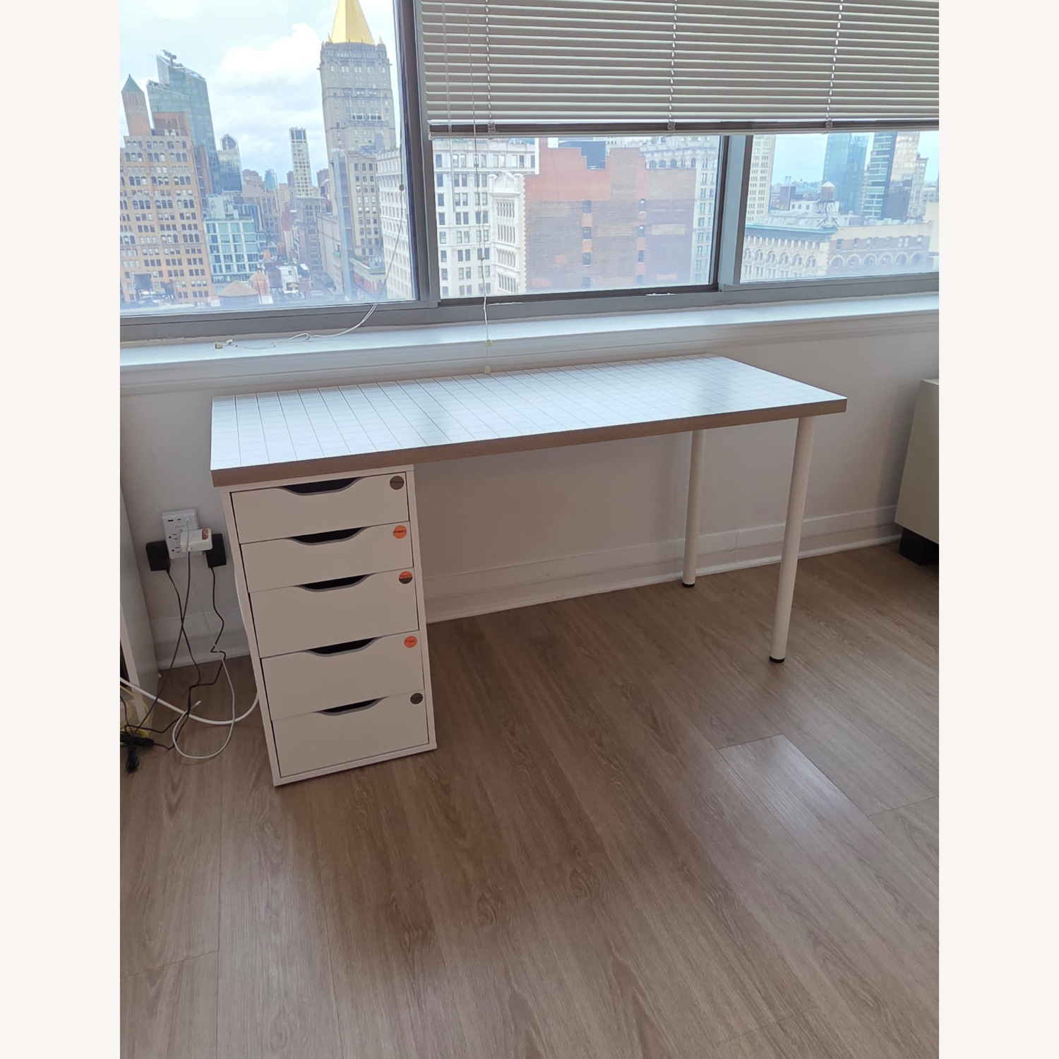 IKEA Lagkapten / Alex White Wood Desk - image-4