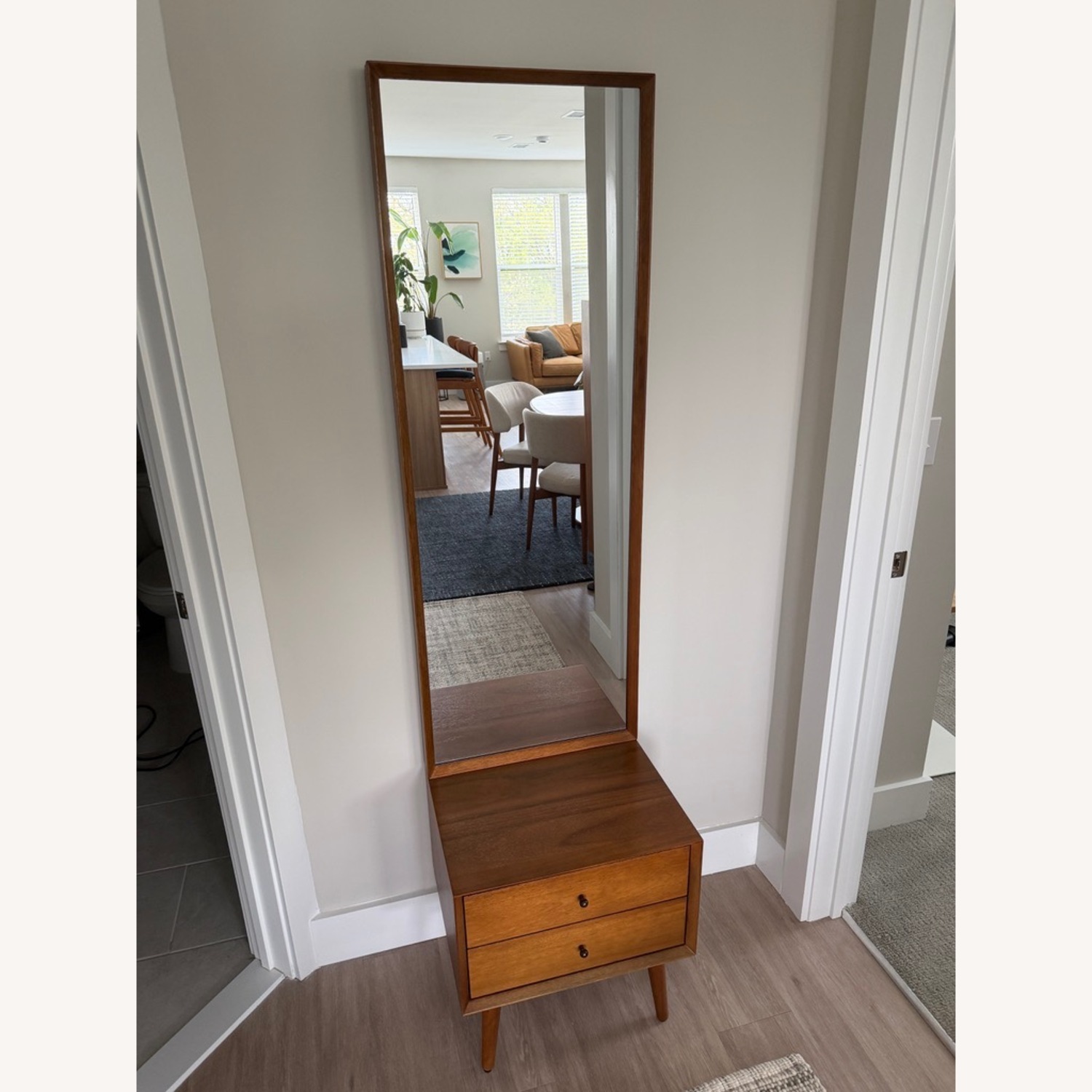 West Elm Mid Century Modern Wood Floor Mirror - image-1