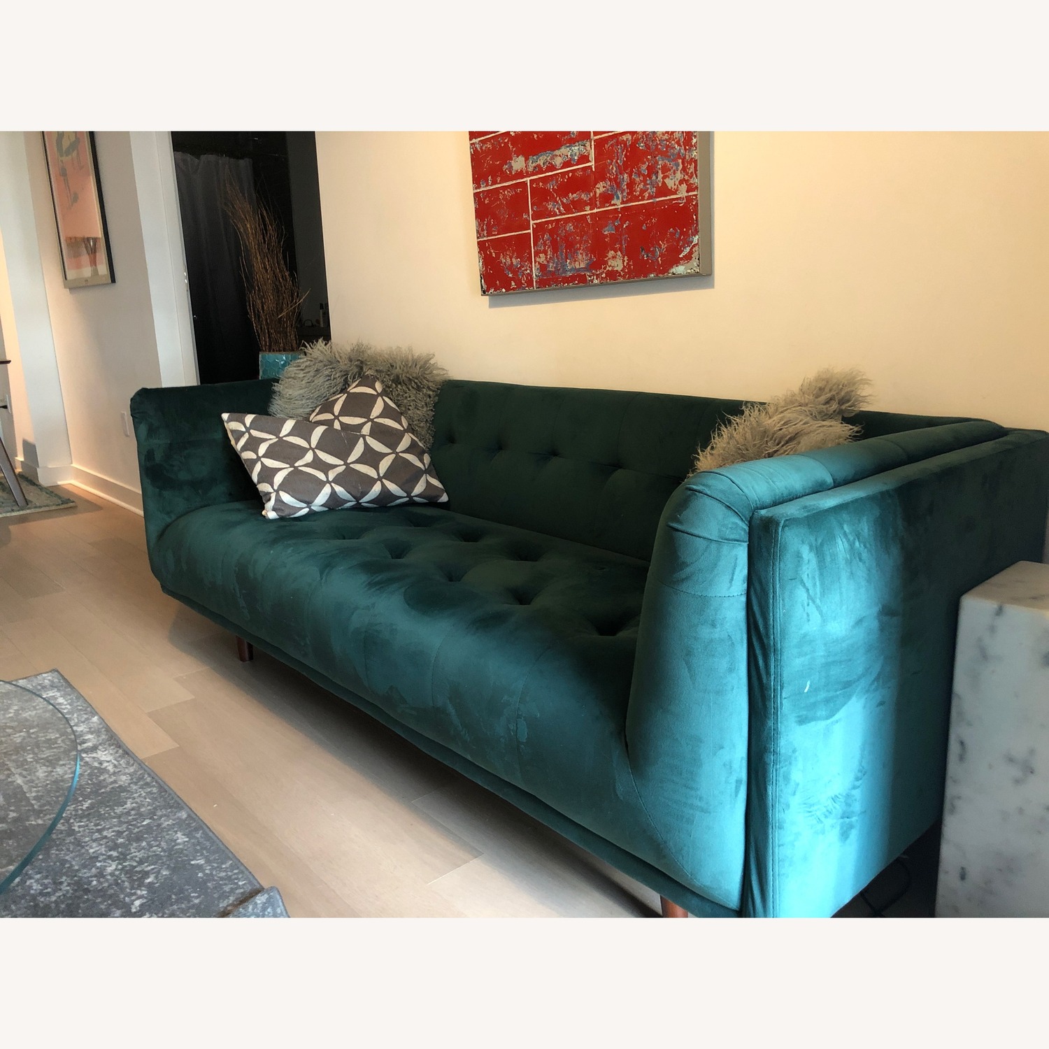 George Modern Velvet Sofa - image-1