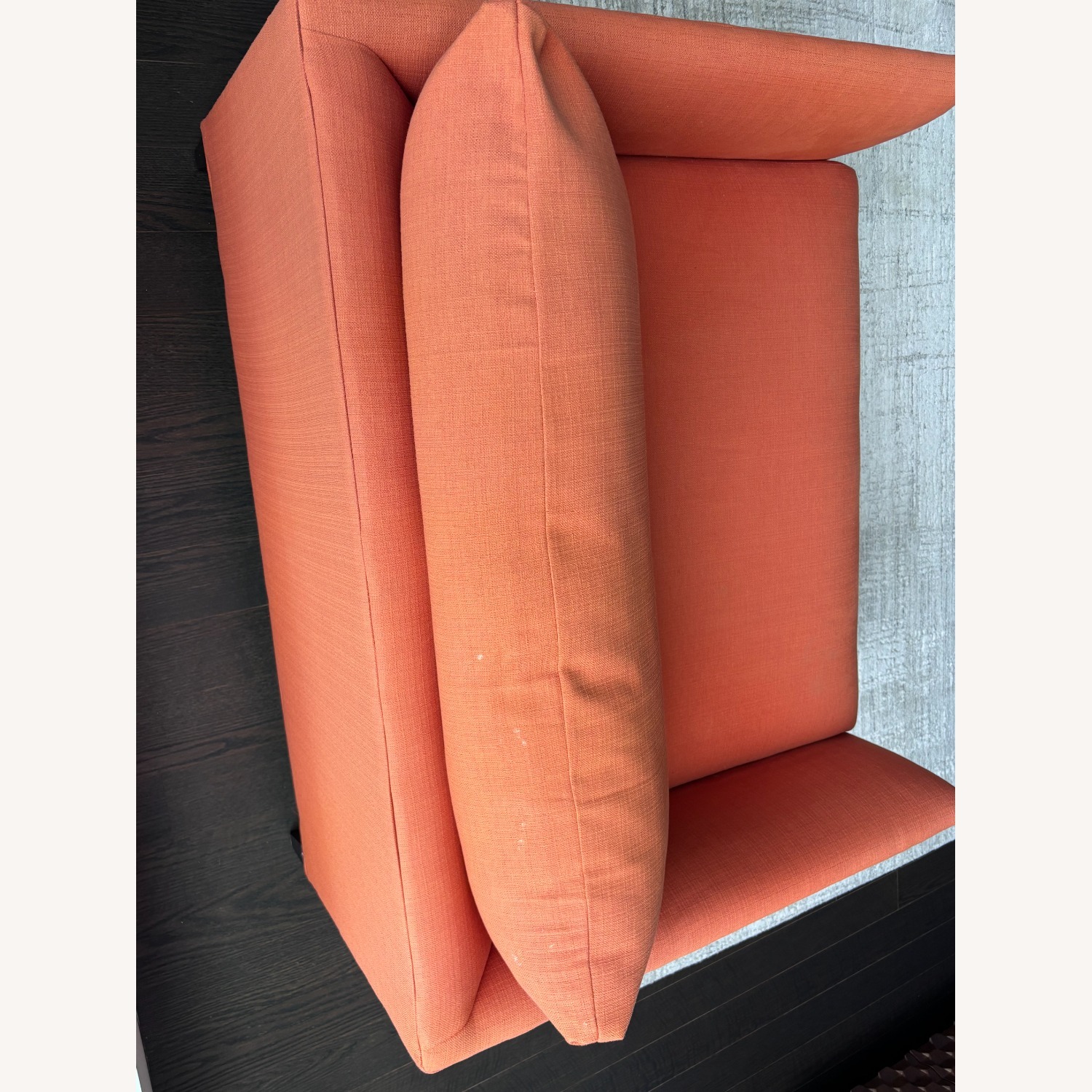Crate & Barrel Orange Klyne Chair and a Half - image-5