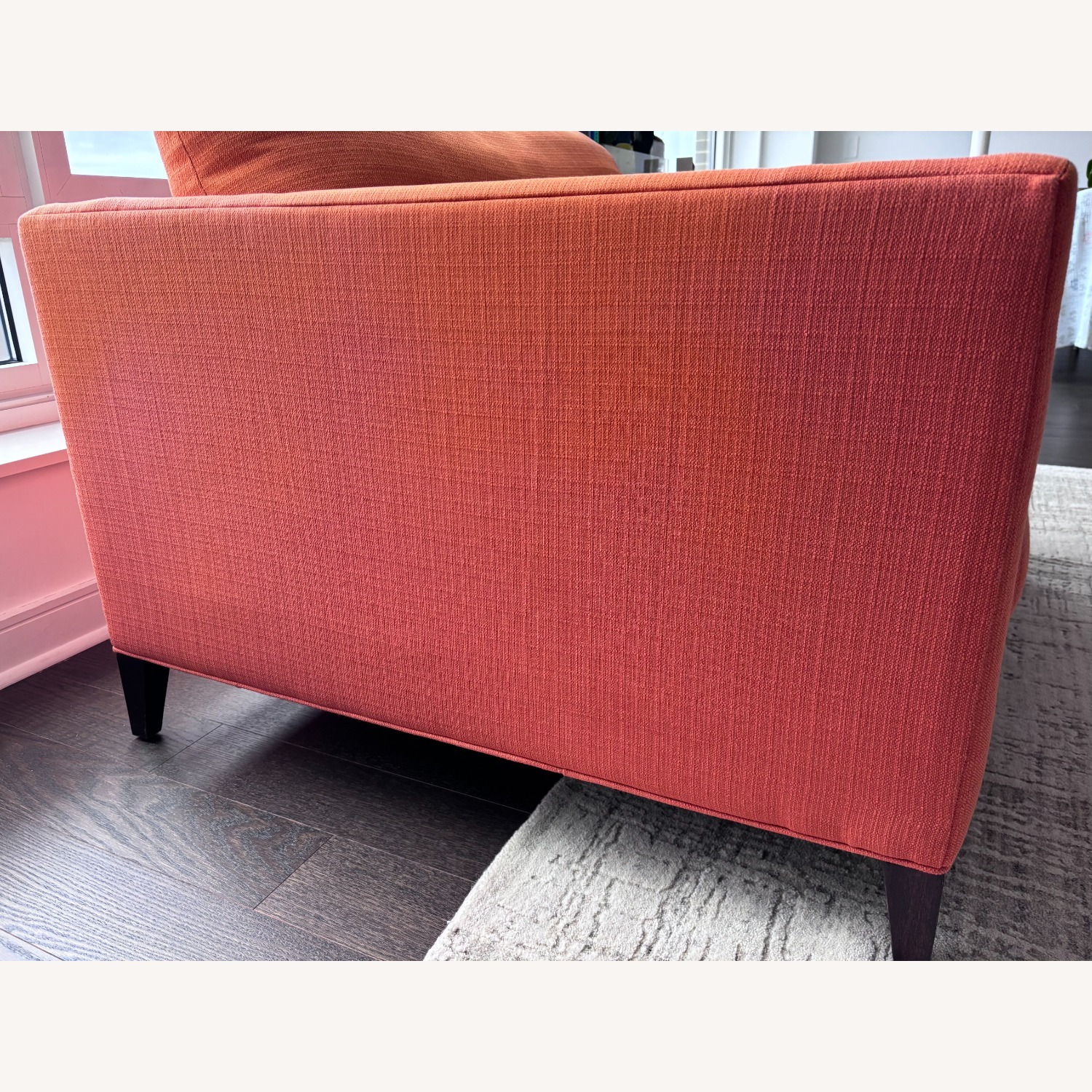 Crate & Barrel Orange Klyne Chair and a Half - image-3