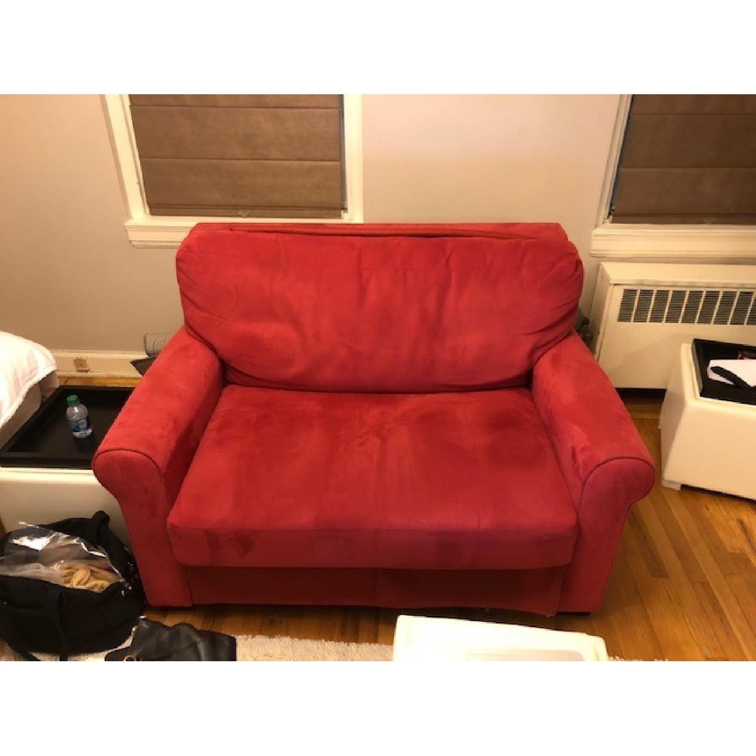 American Leather Red Twin Size Sleeper Sofa - image-4