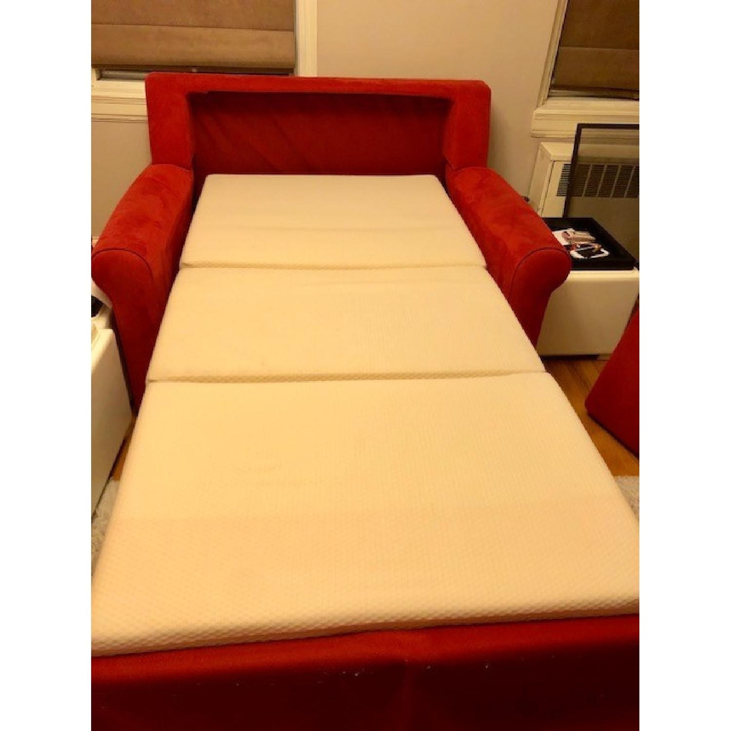 American Leather Red Twin Size Sleeper Sofa - image-3