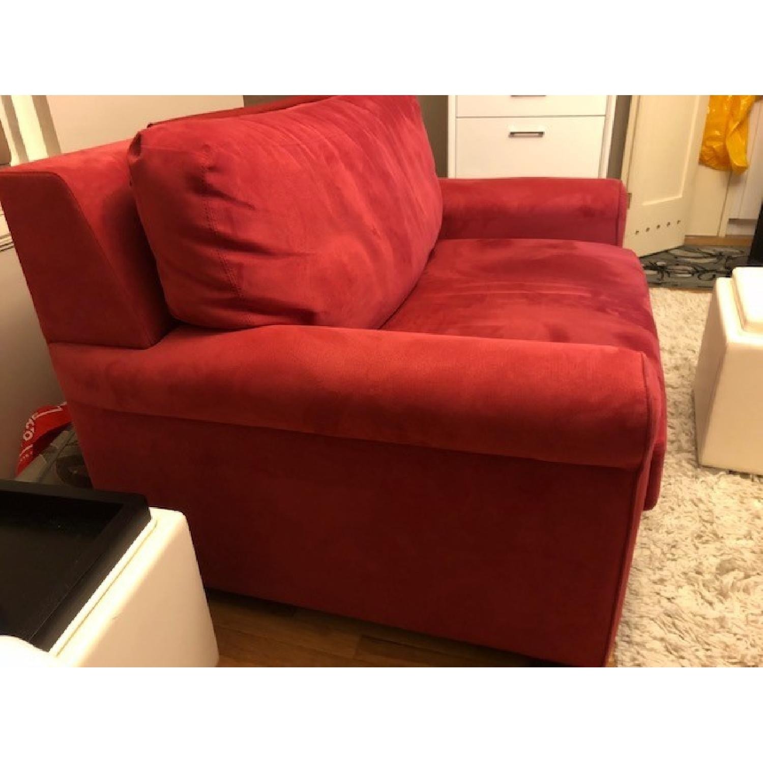 American Leather Red Twin Size Sleeper Sofa - image-2