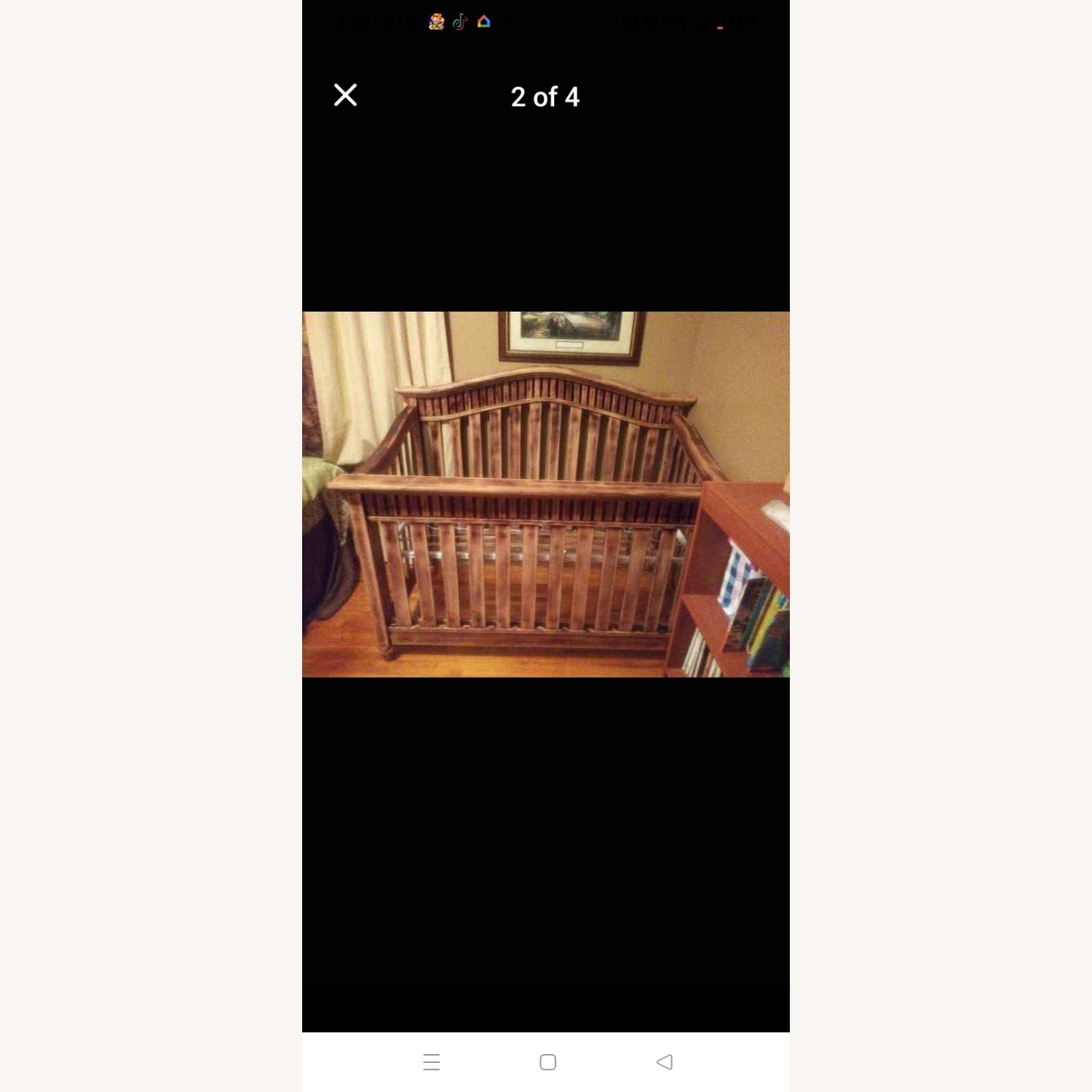 Light Brown Wood Crib - image-3