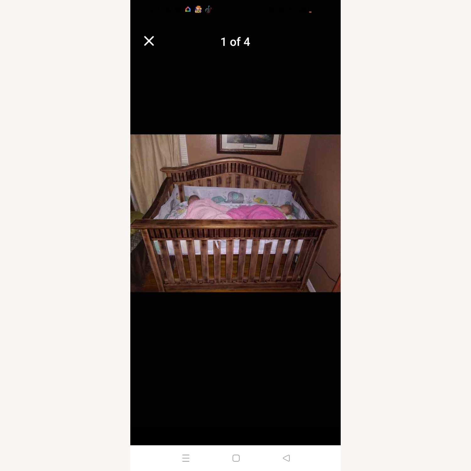 Light Brown Wood Crib - image-4